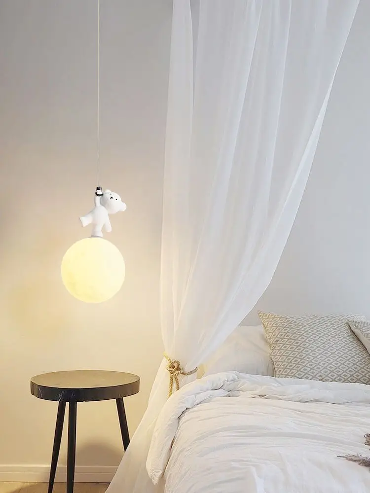 Bear Lamp Cartoon Nursery Beds - đánh giá và giá Resin Art Baby