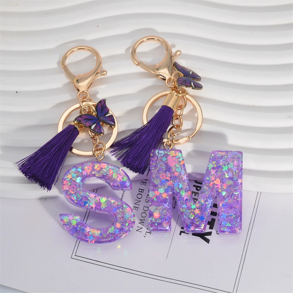 A-Z Shiny Sequin Letter Keycha - đánh giá và giá Resin Art Alphabet